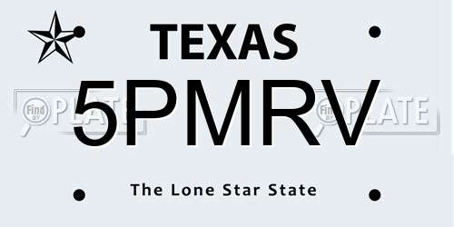 5PMRV Texas License Plate