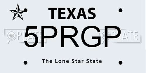 5PRGP Texas License Plate