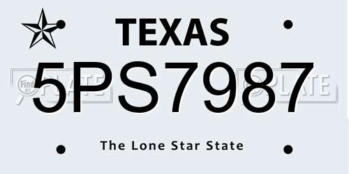 5PS7987 Texas License Plate