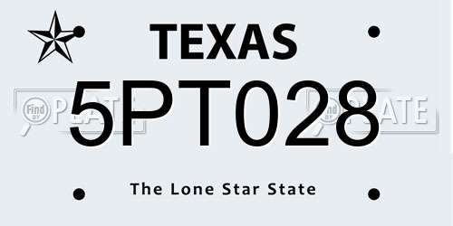 5PT028 Texas License Plate