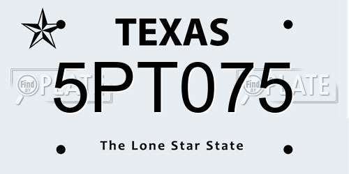 5PT075 Texas License Plate
