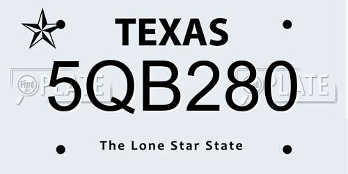 5QB280 Texas License Plate