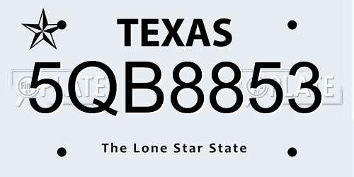5QB8853 Texas License Plate