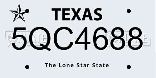 5QC4688 Texas License Plate