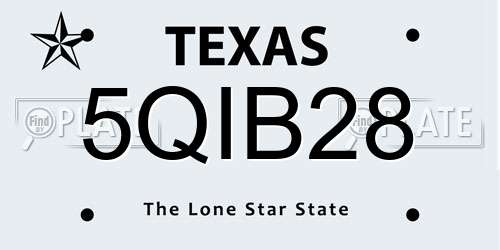 5QIB28 Texas License Plate