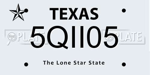5QII05 Texas License Plate