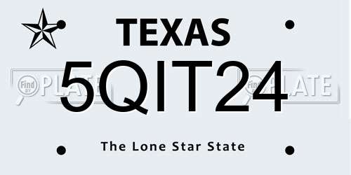 5QIT24 Texas License Plate