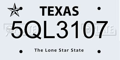 5QL3107 Texas License Plate