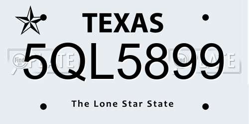 5QL5899 Texas License Plate