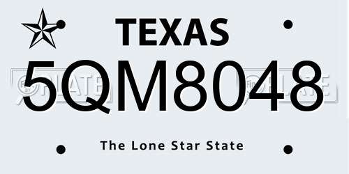 5QM8048 Texas License Plate