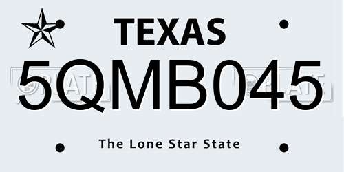 5QMB045 Texas License Plate