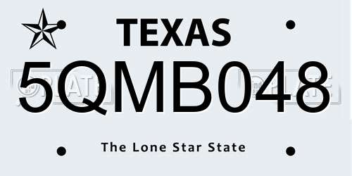 5QMB048 Texas License Plate