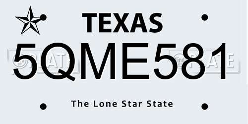 5QME581 Texas License Plate