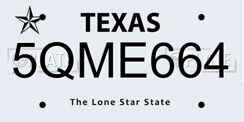 5QME664 Texas License Plate