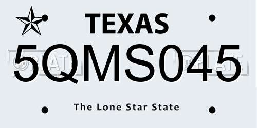 5QMS045 Texas License Plate