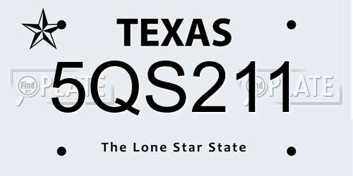 5QS211 Texas License Plate