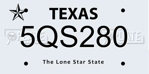 5QS280 Texas License Plate