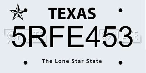 5RFE453 Texas License Plate