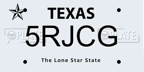 5RJCG Texas License Plate