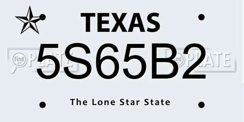 5S65B2 Texas License Plate