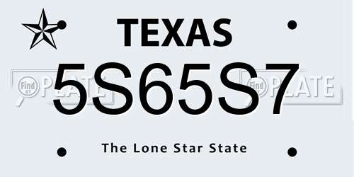 5S65S7 Texas License Plate