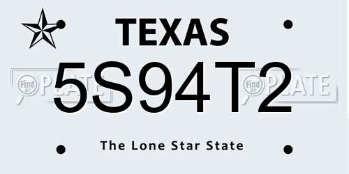 5S94T2 Texas License Plate