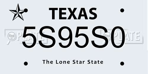 5S95S0 Texas License Plate