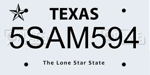 5SAM594 Texas License Plate