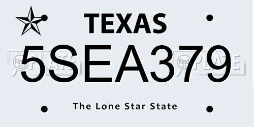 5SEA379 Texas License Plate