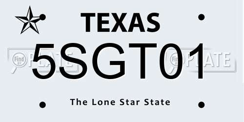 5SGT01 Texas License Plate