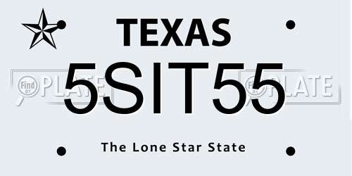 5SIT55 Texas License Plate
