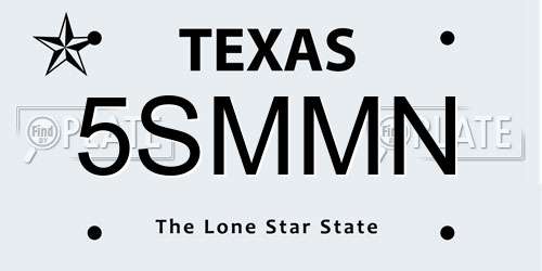 5SMMN Texas License Plate