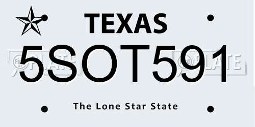 5SOT591 Texas License Plate
