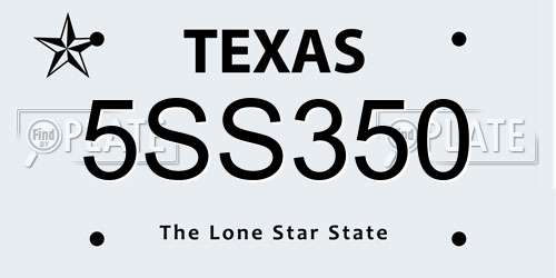 5SS350 Texas License Plate