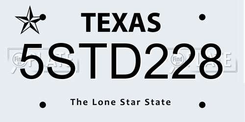 5STD228 Texas License Plate
