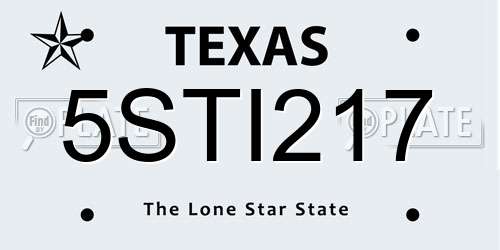 5STI217 Texas License Plate