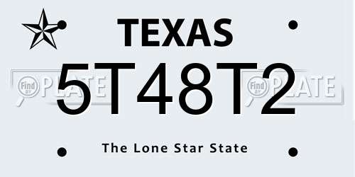 5T48T2 Texas License Plate