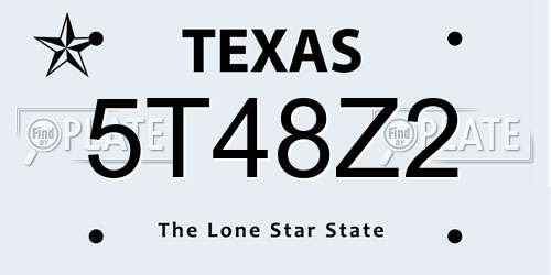 5T48Z2 Texas License Plate