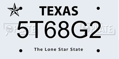 5T68G2 Texas License Plate