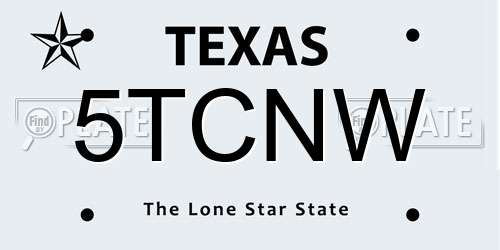 5TCNW Texas License Plate