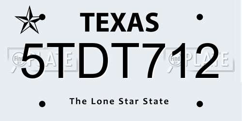 5TDT712 Texas License Plate