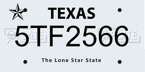 5TF2566 Texas License Plate