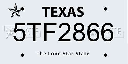 5TF2866 Texas License Plate