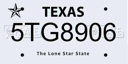 5TG8906 Texas License Plate