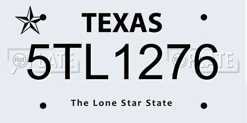 5TL1276 Texas License Plate