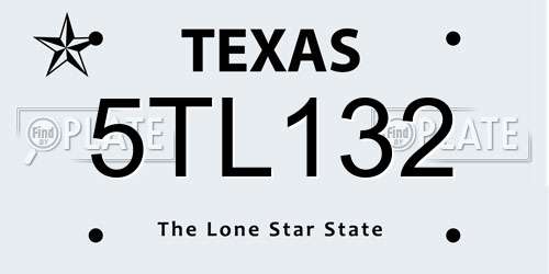 5TL132 Texas License Plate