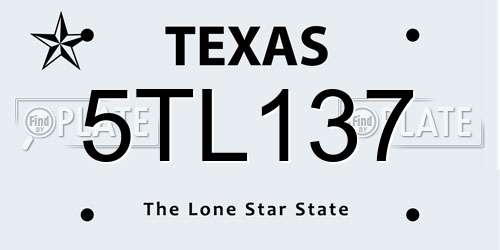5TL137 Texas License Plate
