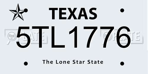 5TL1776 Texas License Plate