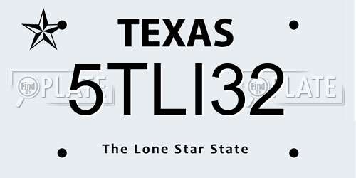 5TLI32 Texas License Plate