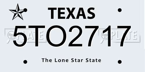 5TO2717 Texas License Plate